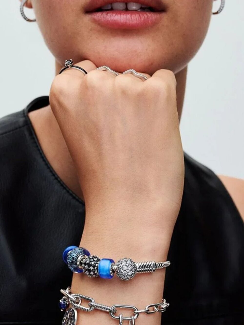 New PANDORA ME Sterling Silver Link Chain Bracelet 8” Charm Compatible Unisex